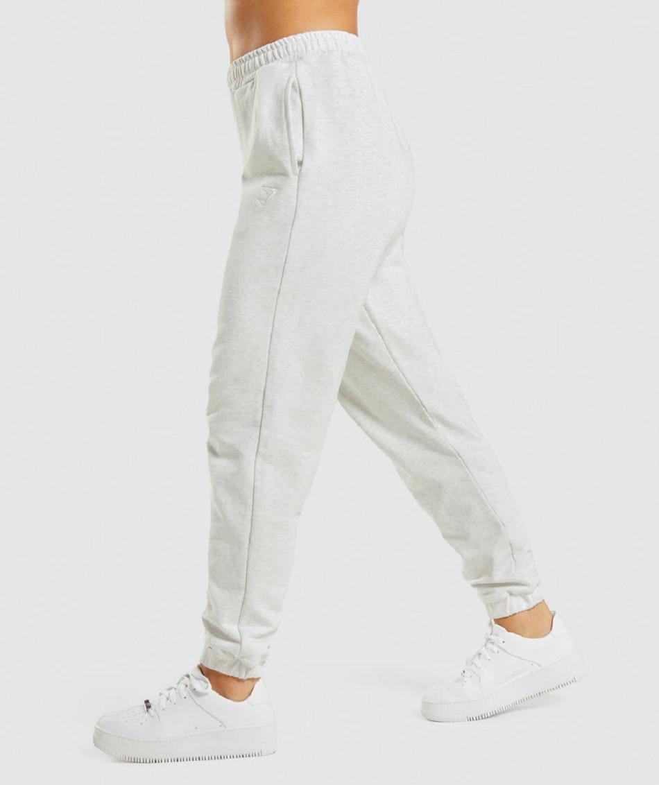 Spodnie Do Biegania Damskie Gymshark Rest Day Sweats Białe | PL 2182MQZ